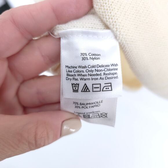 Eddie Bauer Heritage Classic XS Cream Cozy Cable Knit Hooded Sweater Rolled Hem - Picture 8 of 11